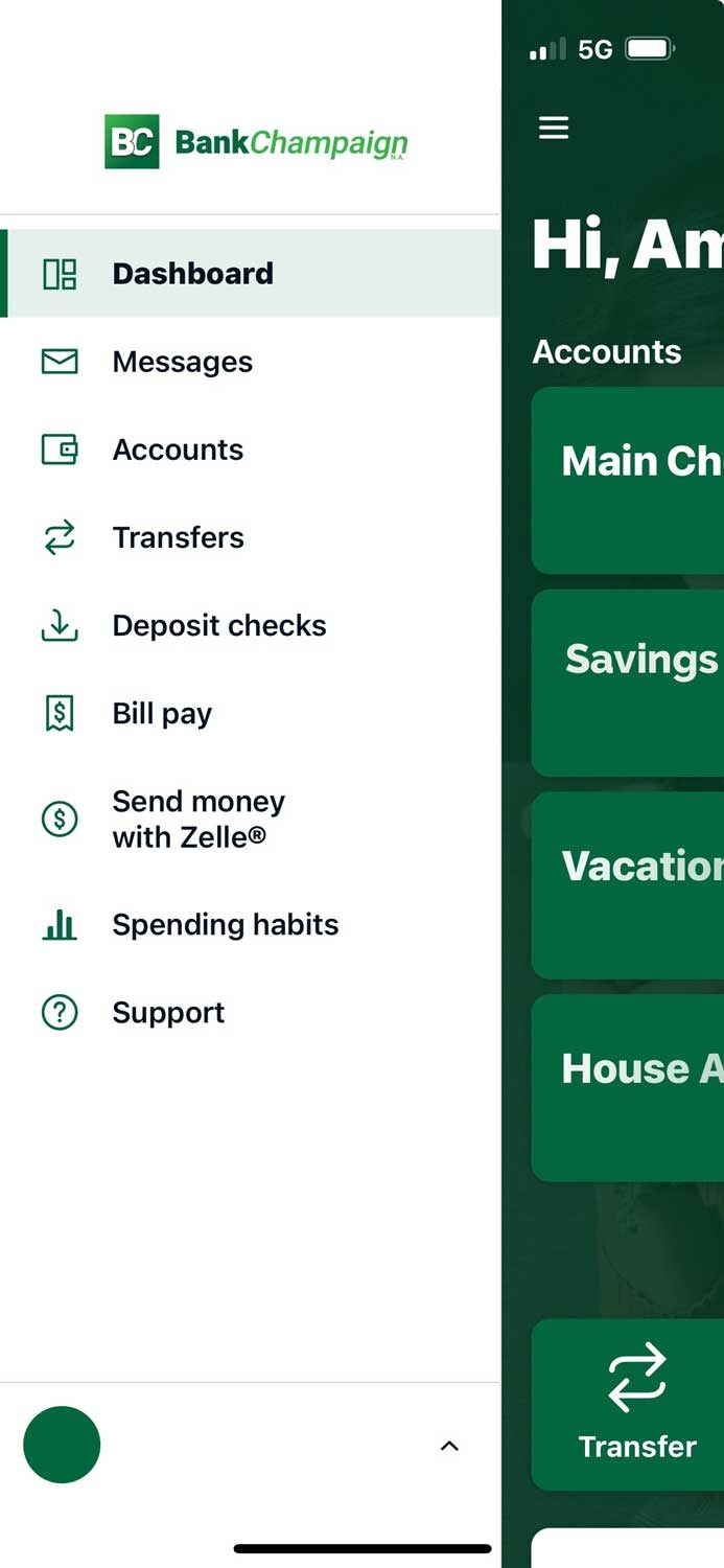 mobile banking step screenshot